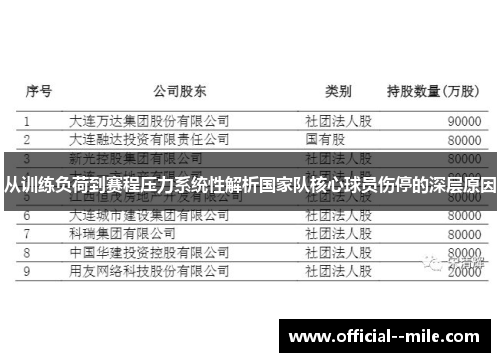 从训练负荷到赛程压力系统性解析国家队核心球员伤停的深层原因